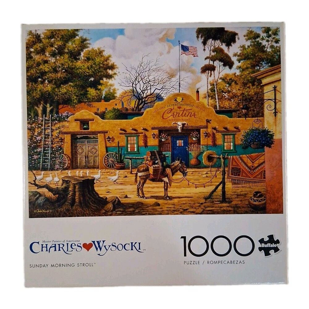 BUFFALO CHARLES WYSOCKI 1000 PIECE JIGSAW PUZZLE- SUNDAY MORNING STROLL
